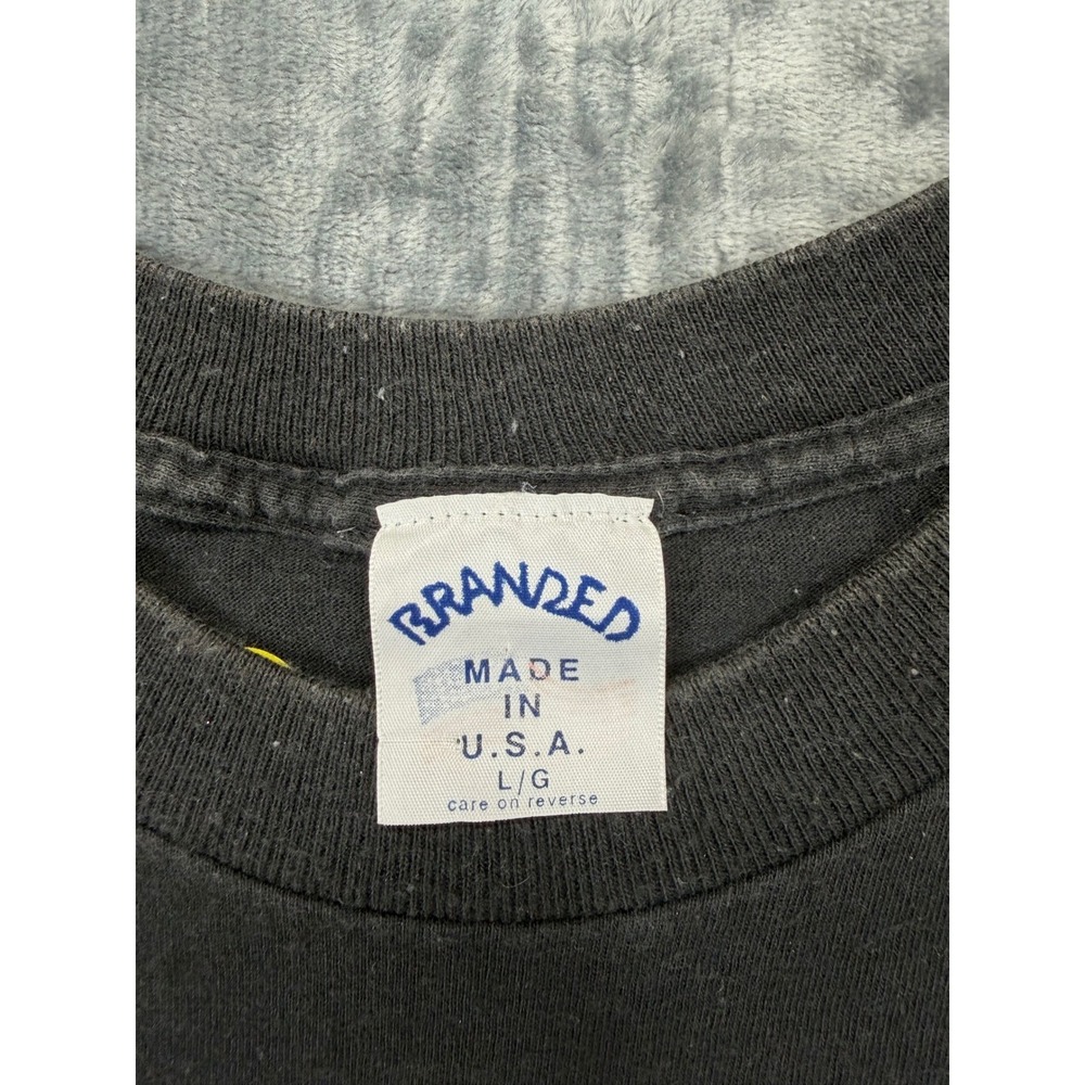 Vintage Branded Native‎ Land Single Stitch T Shirt Mens Large Black Eagle Horse - Picture 7 of 9